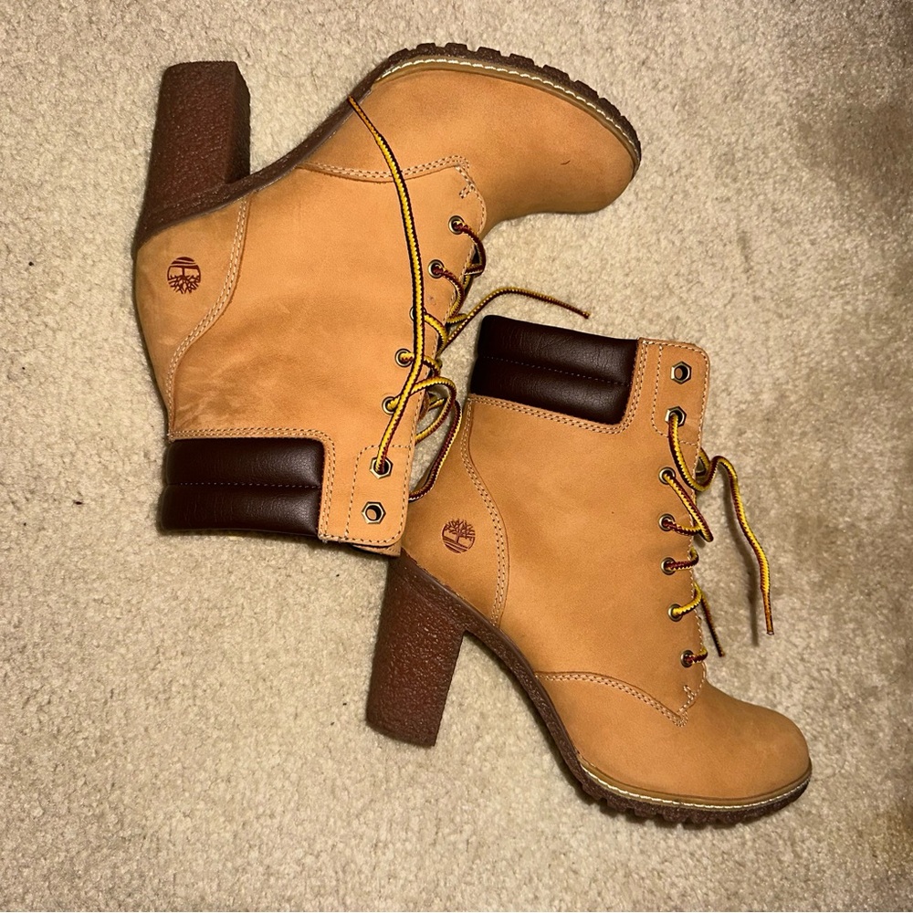 Timberland Tillston Double Collar Wheat‎ Nubuck Leather Heeled Bootie - Picture 8 of 10